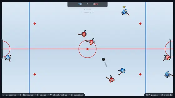 Goal celebration in retro-rink-98 with the on screen banner and the updated score.